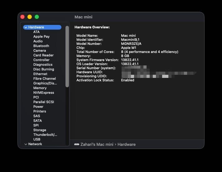 Като нов Mac Mini август 2022 г, чип Apple M1, RAM 8GB, SSD 256GB, 8-core GPU, Mac OS, Silver