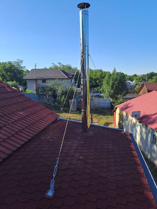 Coș horn de fum dublu izolat de inox diametru 120-250mm.