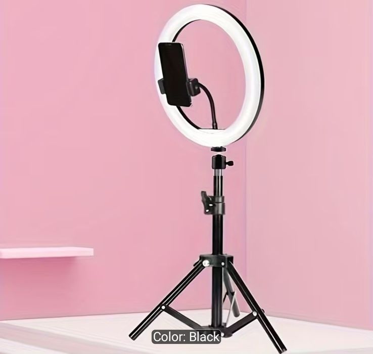 Ring Light LED 10" (26 cm) cu stativ și suport telefon – Nou
