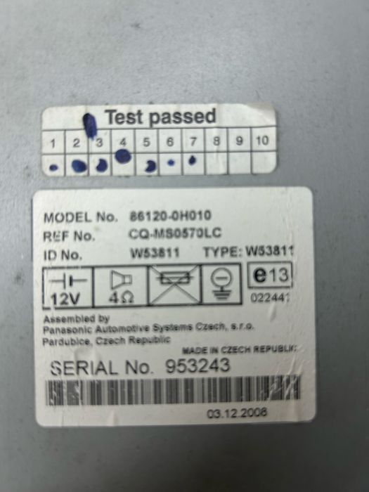 Car Stereo CD/Radio за Toyota Aygo / Citroën C1 / Peugeot 107