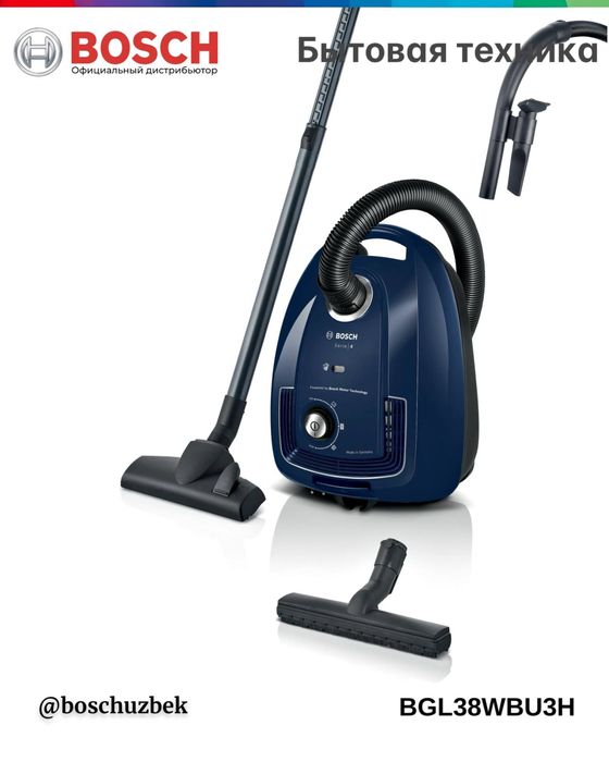 Серия 4 Пылесос с пылесборником Синий Bosch BGL38WBU3H
