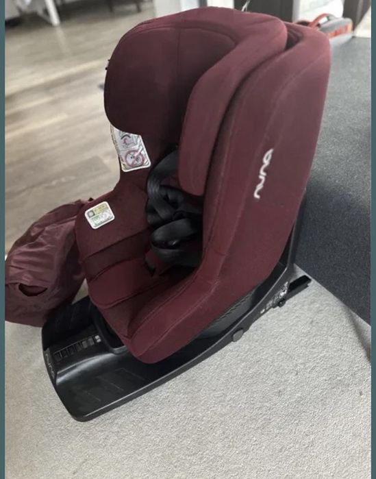 Scaun auto pentru copii Nuna, 0-4 ani, rotativ, cu baza, Plum