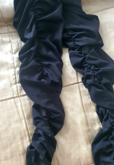Salopetă neagră mulată Shein XS S M bodycon sexy ruched reglabilă party club elegantă