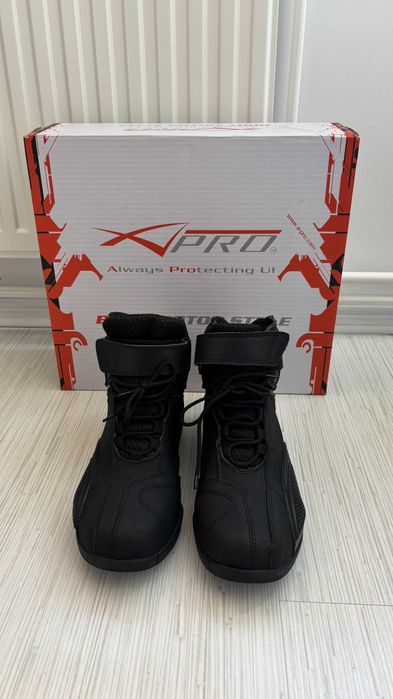 Ghete moto A-PRO PUSHER NEGRU marimea 41