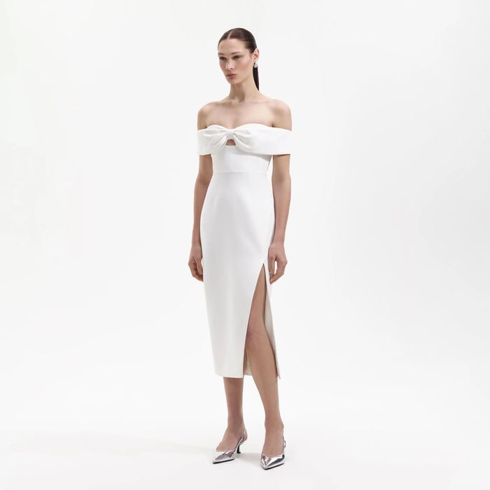 Self-Portrait Бяла рокля с панделка | Bridal collection