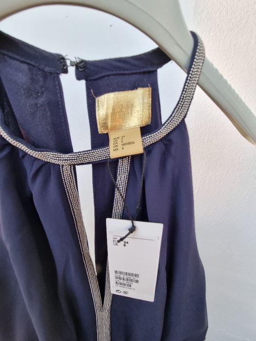 Vând rochie de seară NOUĂ, bleumarin, mărimea 34