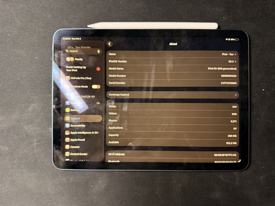 Ipad Air 5(2022) 256gb wi-fi