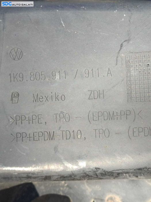 Carenaj Pasaj Protectie Aparatoare Noroi Janta Roata Stanga Fata Complet Volkswagen Jetta 3 MK3 2005 - 2011 Cod 1K5805977 1K9805911 [LC1164]