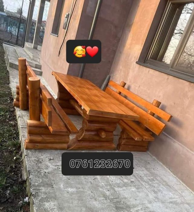 Leagane, bancute, mese, locuri de joaca mobilier rustic