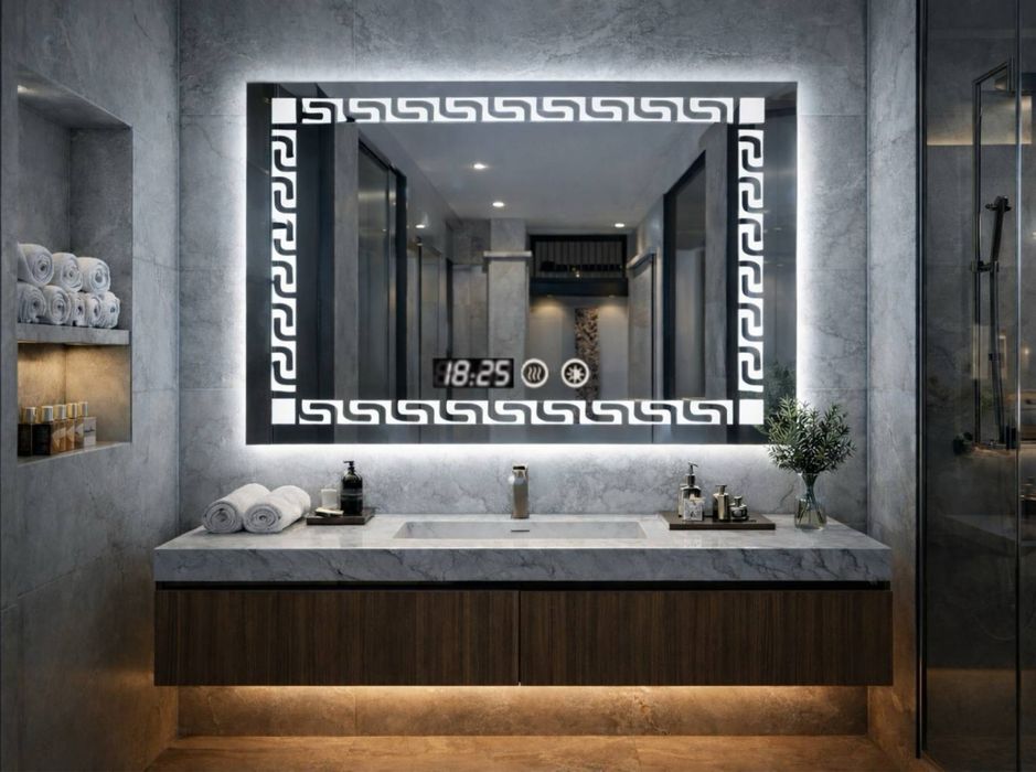 oglinda LED baie 80x60cm cu dezaburire