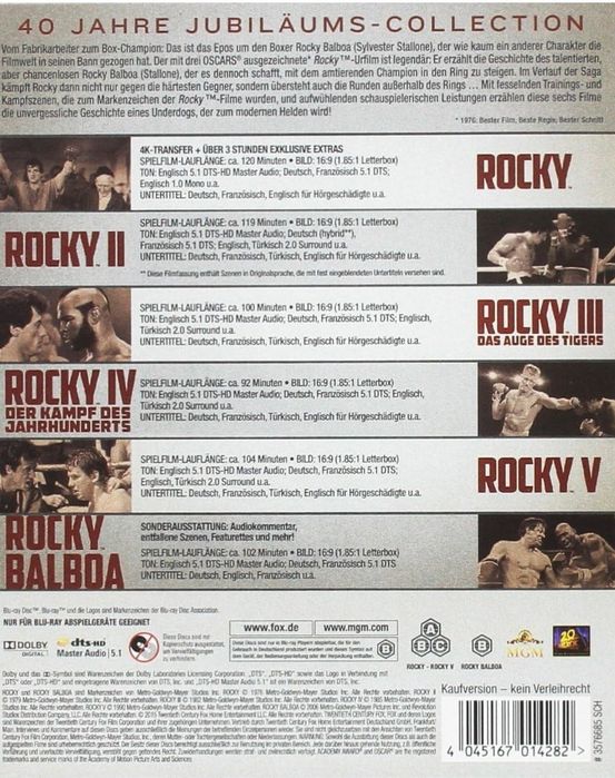 Чисто нови блу рей колекции Rocky 1-6, Robert Langdon -3 movie и Termi