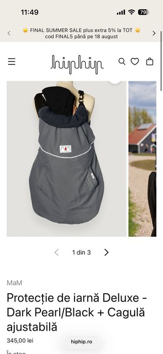 Marsupiu Ergobaby Omni Breeze - Onyx Black +husa iarna MAM