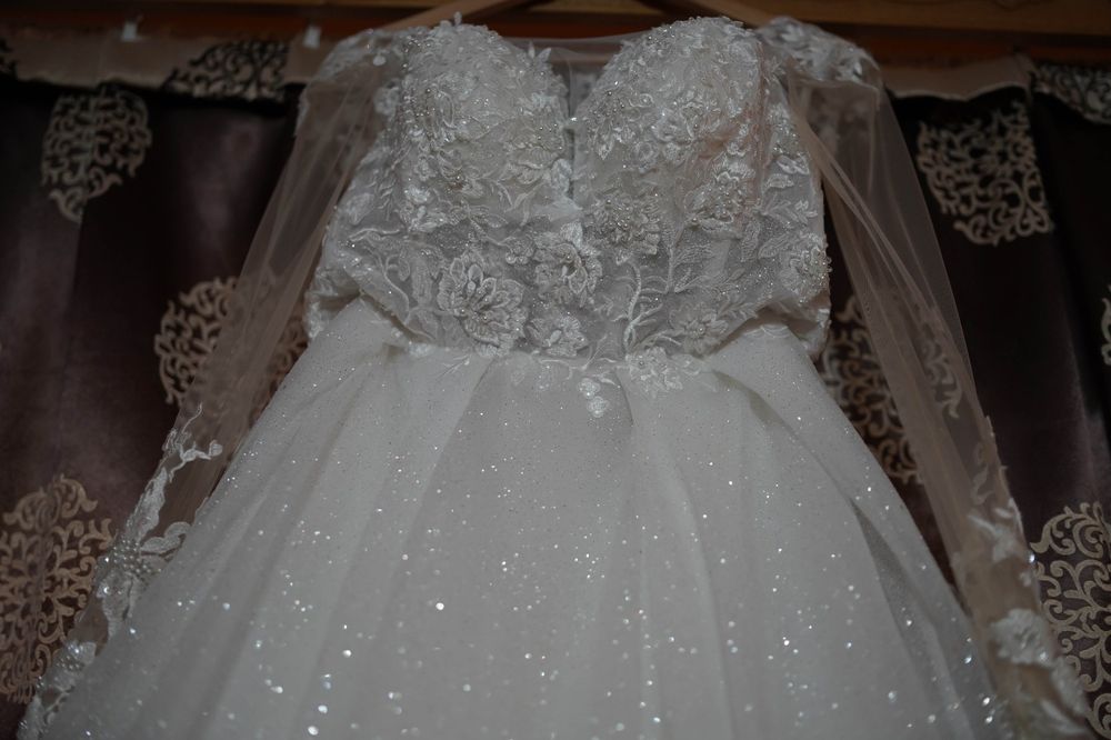 Rochie de mireasă A-line cu corset reglabil