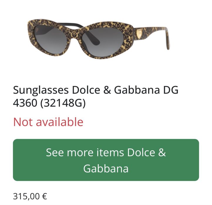 Нови! в гаранция! Dolce and Gabanna  4360 слънчеви очила в гаранция