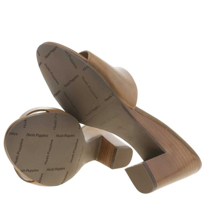 %ПРОМО% HUSH PUPPIES № 37-38-39 – Дамски кожени сандали"TAN LOW HEELS"