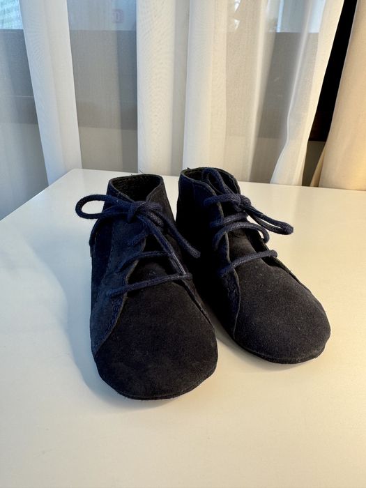 Pantofi bebelusi ocazie catifea bleumarin