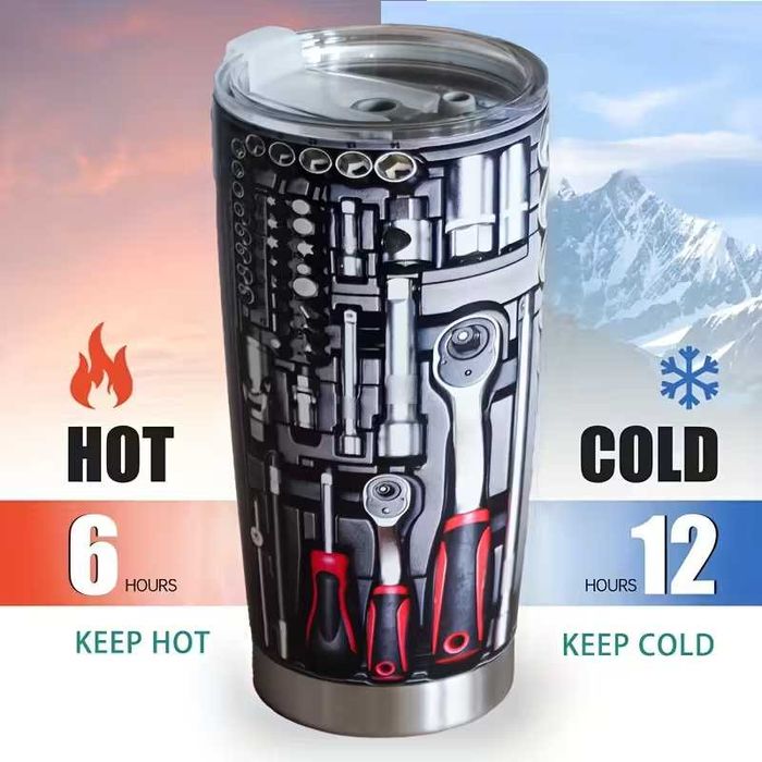 Метална термочаша с графика на инструменти 600мл.