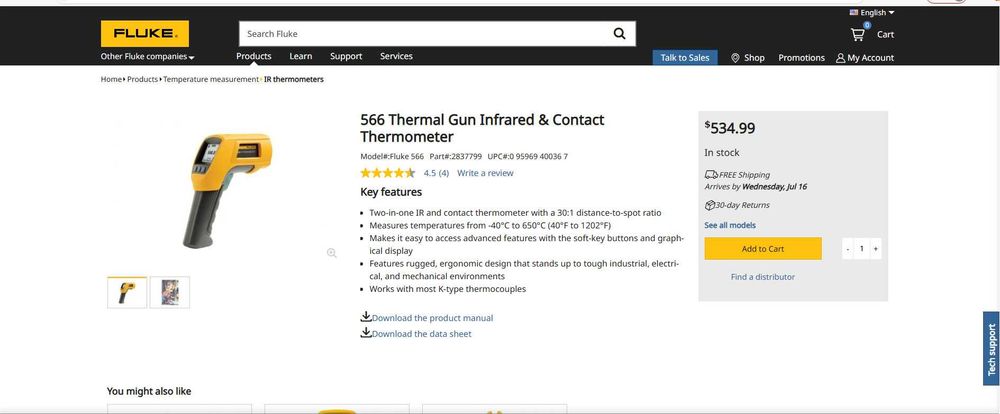 Fluke termometru 566 IR