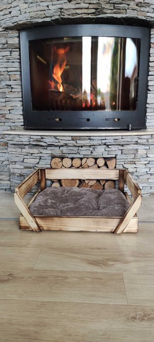 Дървено легло за коте и куче Диван за кучета и котки от дърво