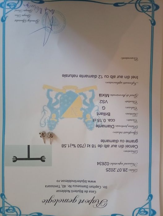 Cercei din aur 18Kt cu diamante