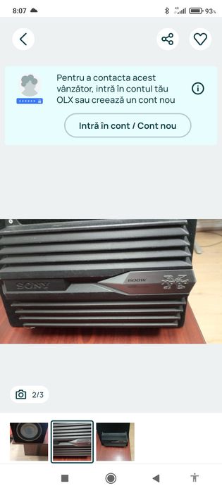Vând subwoofer cu statie soni ,