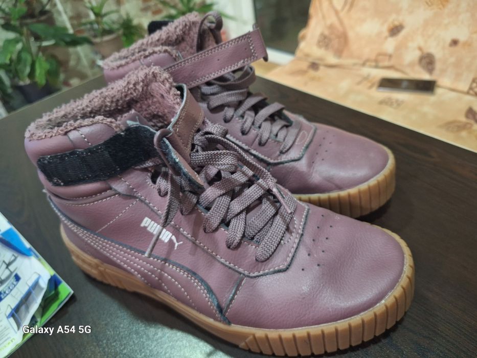 Зимни високи кецове Пума естествена кожа