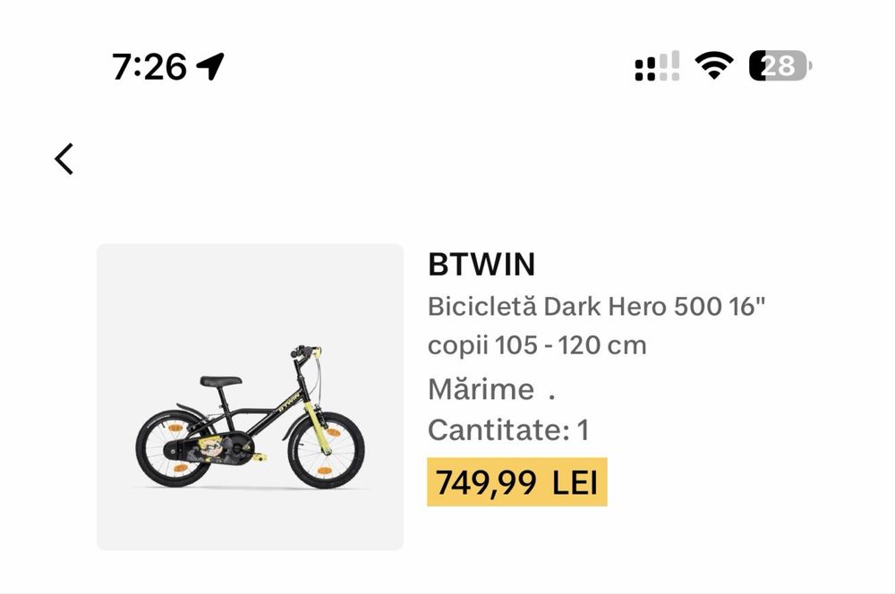 Bicicleta b-twin copii
