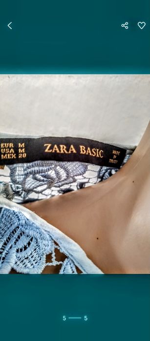 BLUZA foarte elegantă, brodată superb,ZARA-made in Italy.Noua.