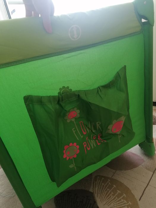 Детска сгъваема кошара -зелена Chipolino на 2 нива