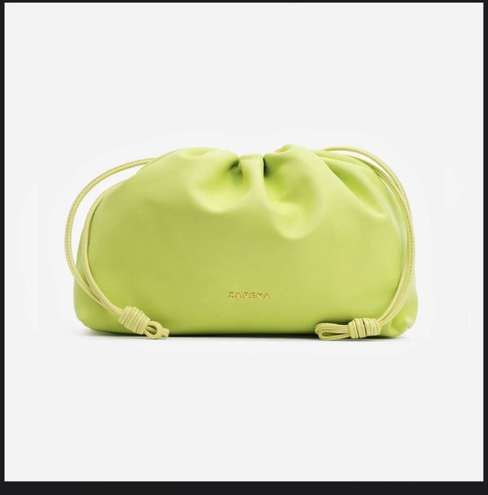 Кожена чанта Zarena June в цвят лайм