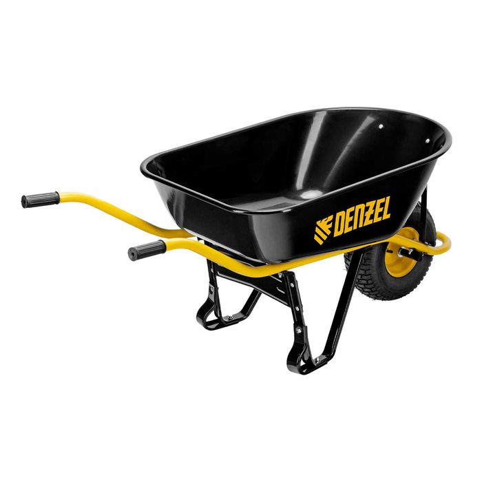 Тачка строительная, усиленная, объем 130 л, 230 кг, колесо 15х6 Denzel