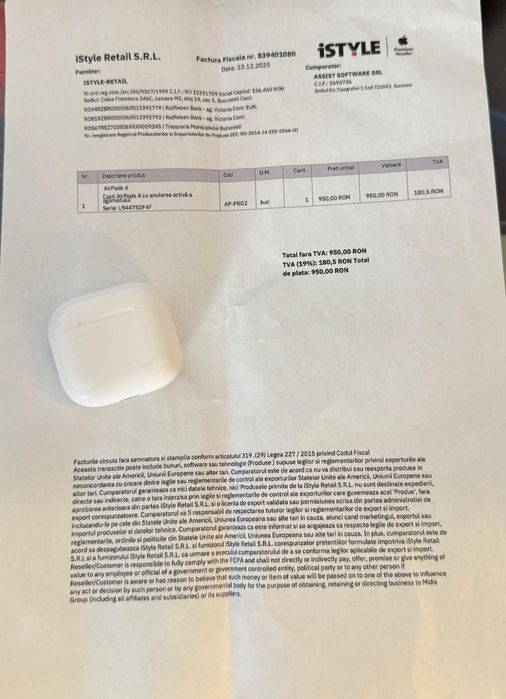 Airpods 4 cu Anc 2024