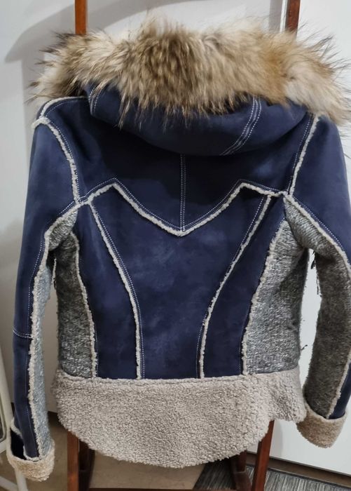 Дубленка- пилот с  капюшоном, женская