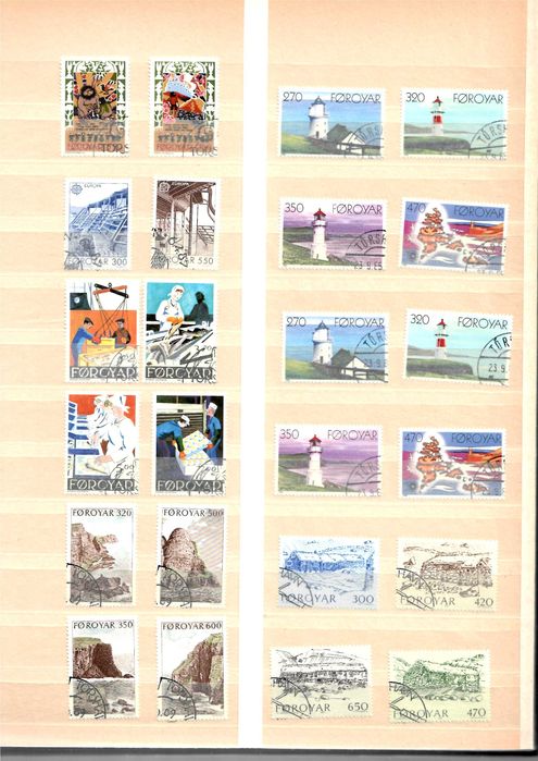 349 марки FDC от Фарьорски острови от периода 1980-2000