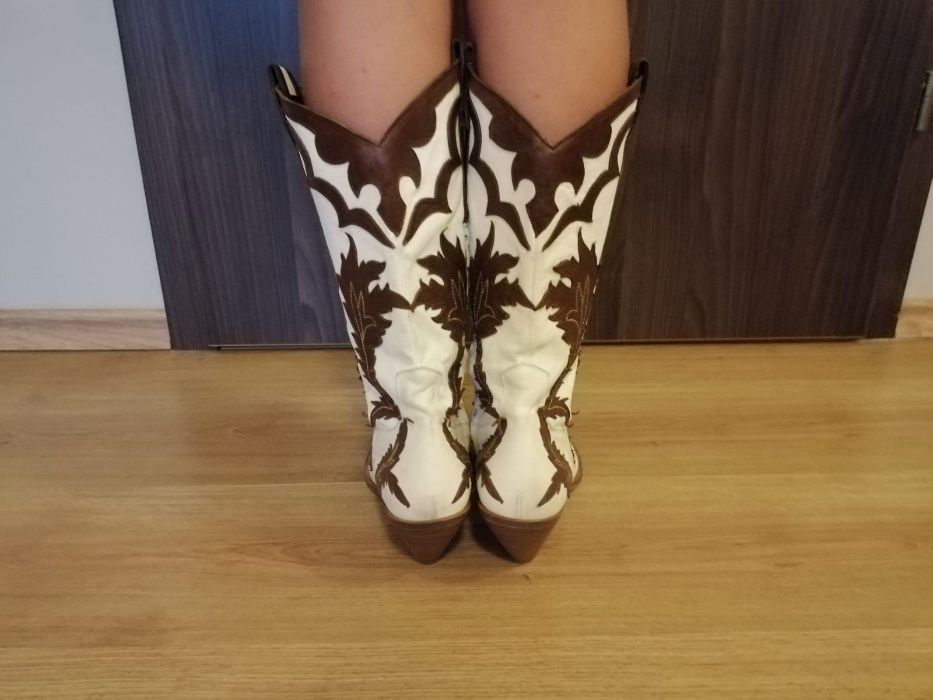 Cizme cowboy Fauzian Jeunesse piele cu detalii decorative