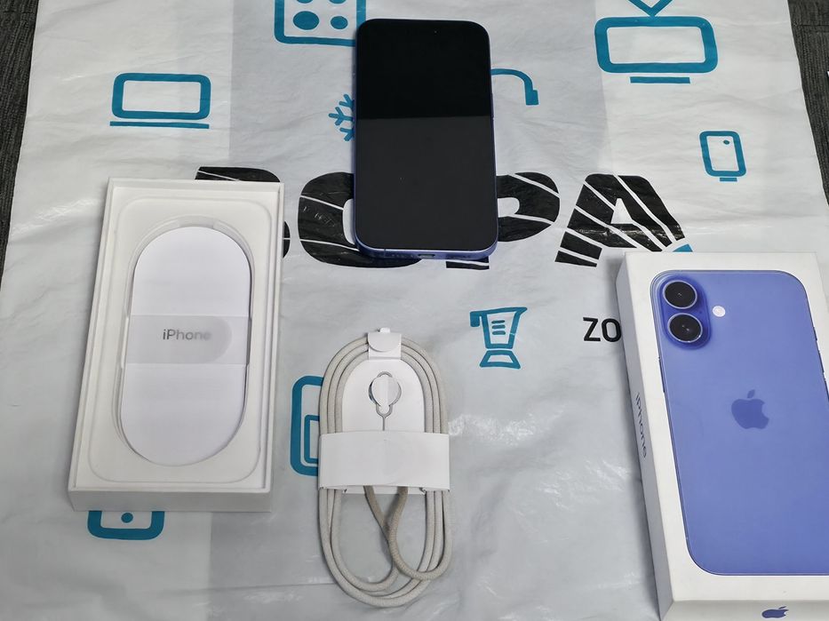 КАТО НОВ 128GB iPhone 16 Гаранция ЗОРА 2026г. Ultramarine | Син