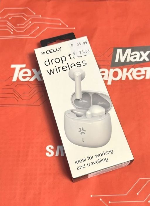 ЗАПЕЧАТАНИ Celly Drop True Wireless White / Бели