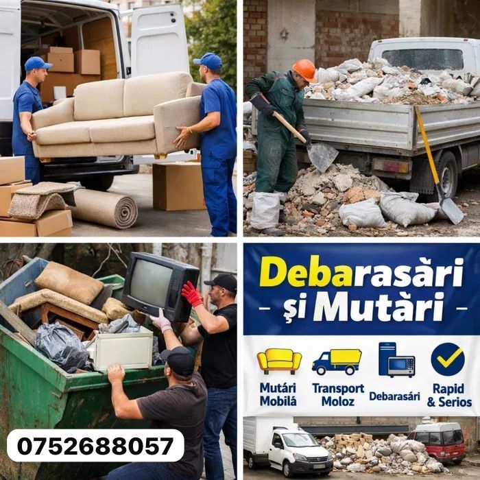 Transport mobila Debarasari Apartamente  Moloz Mutari  marfa demolam