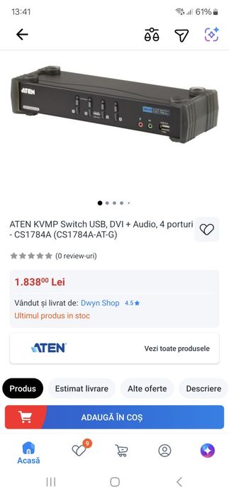 Switch ATEN KVMP, USB, DVI, Audio, 4 porturi