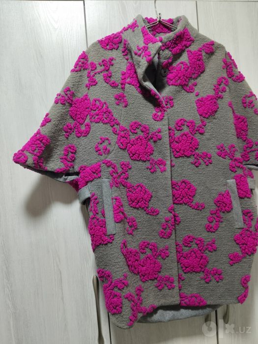 Пальто-кардиган oversize с ярким узором