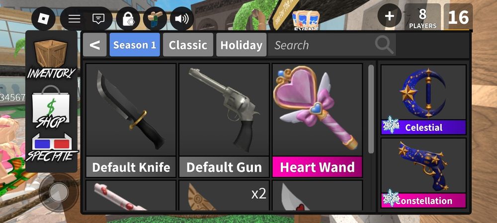 Celestial set și heartwand Mm2 Murder Mystery