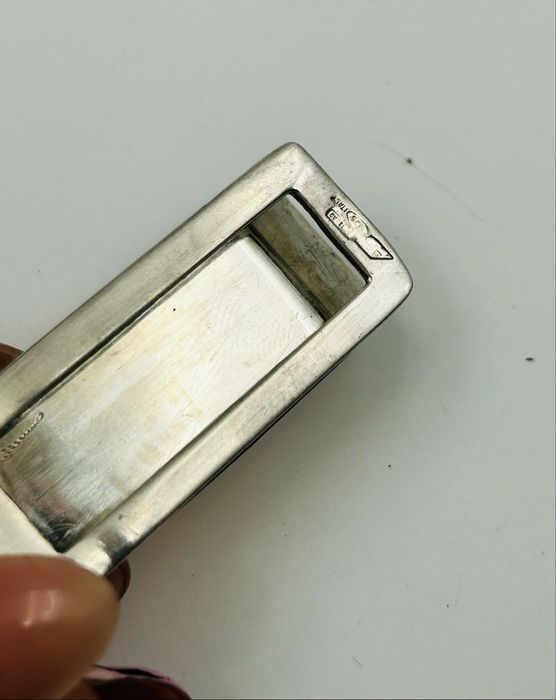 Сребърна щипка за пари със 18к златно кръгче