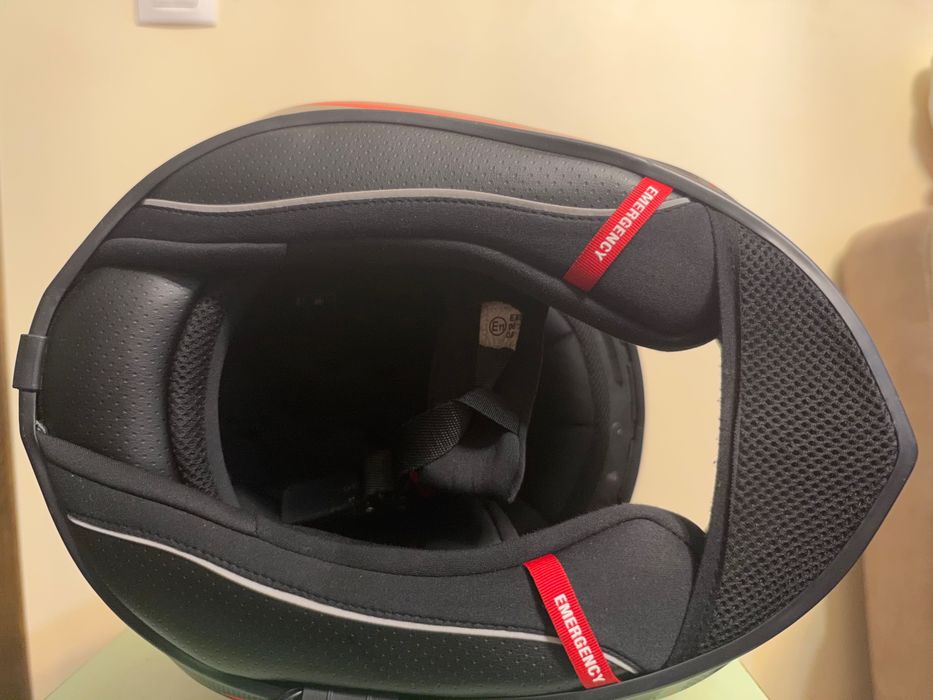 Cască moto Scorpion EXO-391 Aaxo M, negru-roșu, cu bon și cutie