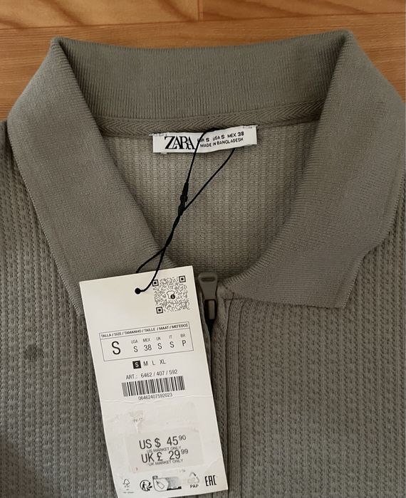 Мужская поло на молнии "ZARA", размер S (Бангладеш)