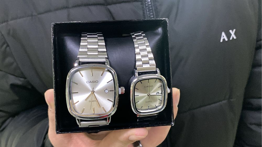 Casio белые парные часы
