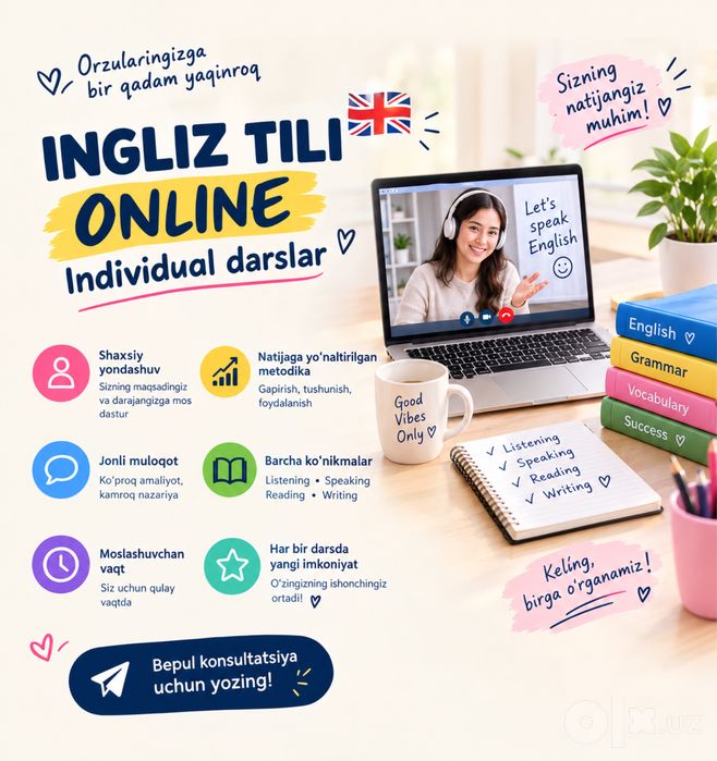 Online Ingliz tili darslari | Individual