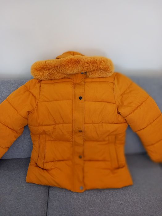 Зимно яке дамско жълто горчица