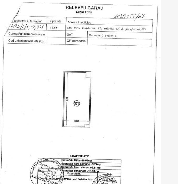 Loc de parcare de vanzare/inchiriere in central residential park