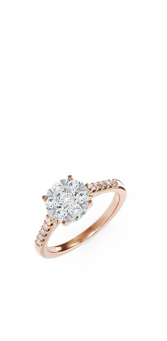 Inel de logodna TEILOR aur roz 18K diamante 0.5ct M48