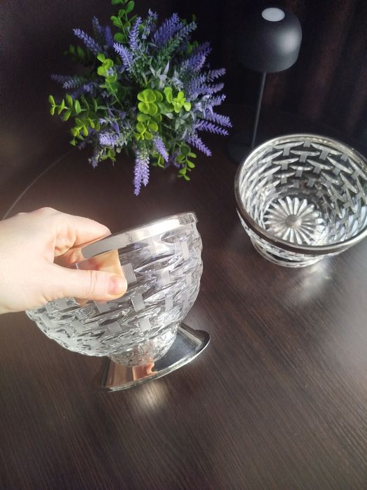 Ваза фруктовница хрустальная